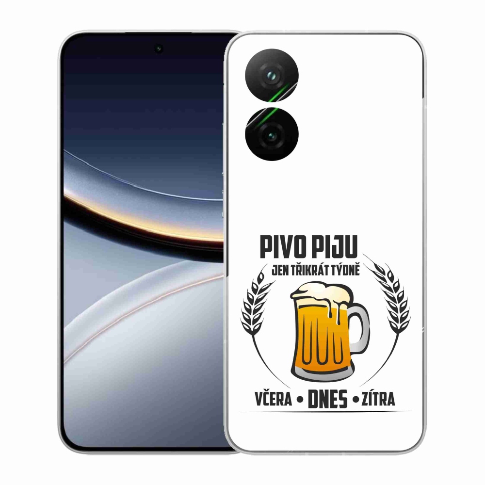 Gél borító mmCase a Xiaomi Poco F7 5G számára - sör motívum fehér háttérrel