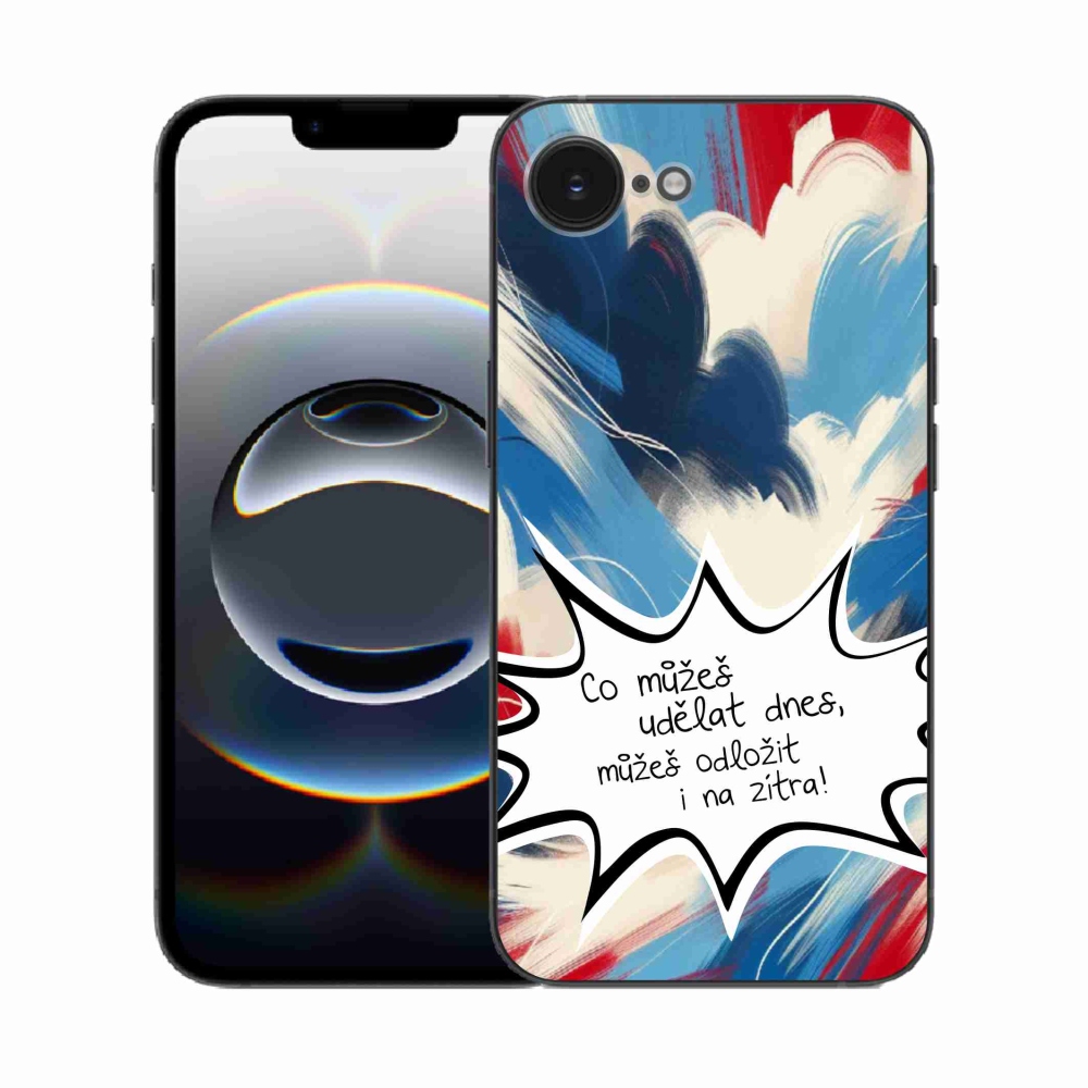 Gél borító mmCase iPhone 16e készülékhez - vicces szöveg 9 fehér háttér