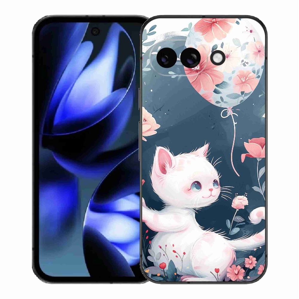 Gél borítás mmCase a Google Pixel 9a számára - cica lufival