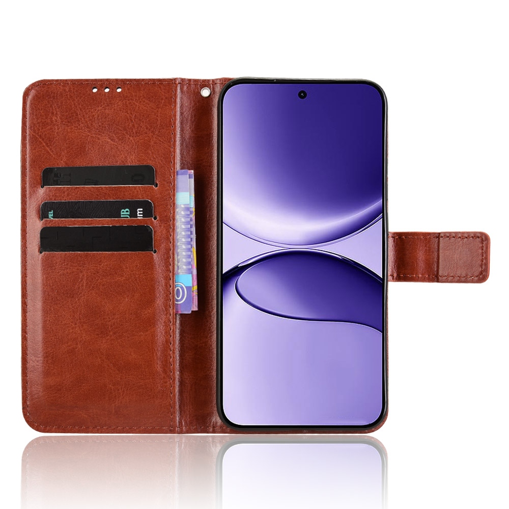 Őrült könyv tok a Xiaomi Poco F7 5G-hez - barna színű