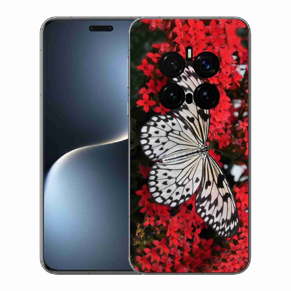 Zselés borítás mmCase a Honor Magic 7 Pro 5G készülékhez - fekete-fehér pillangó 1