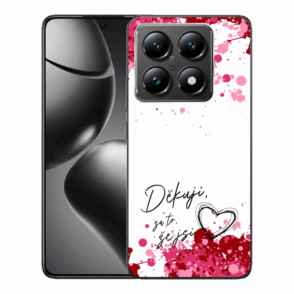 Gél borító mmCase a Xiaomi 14T-hez - szerelem szöveg 2 fehér háttérrel
