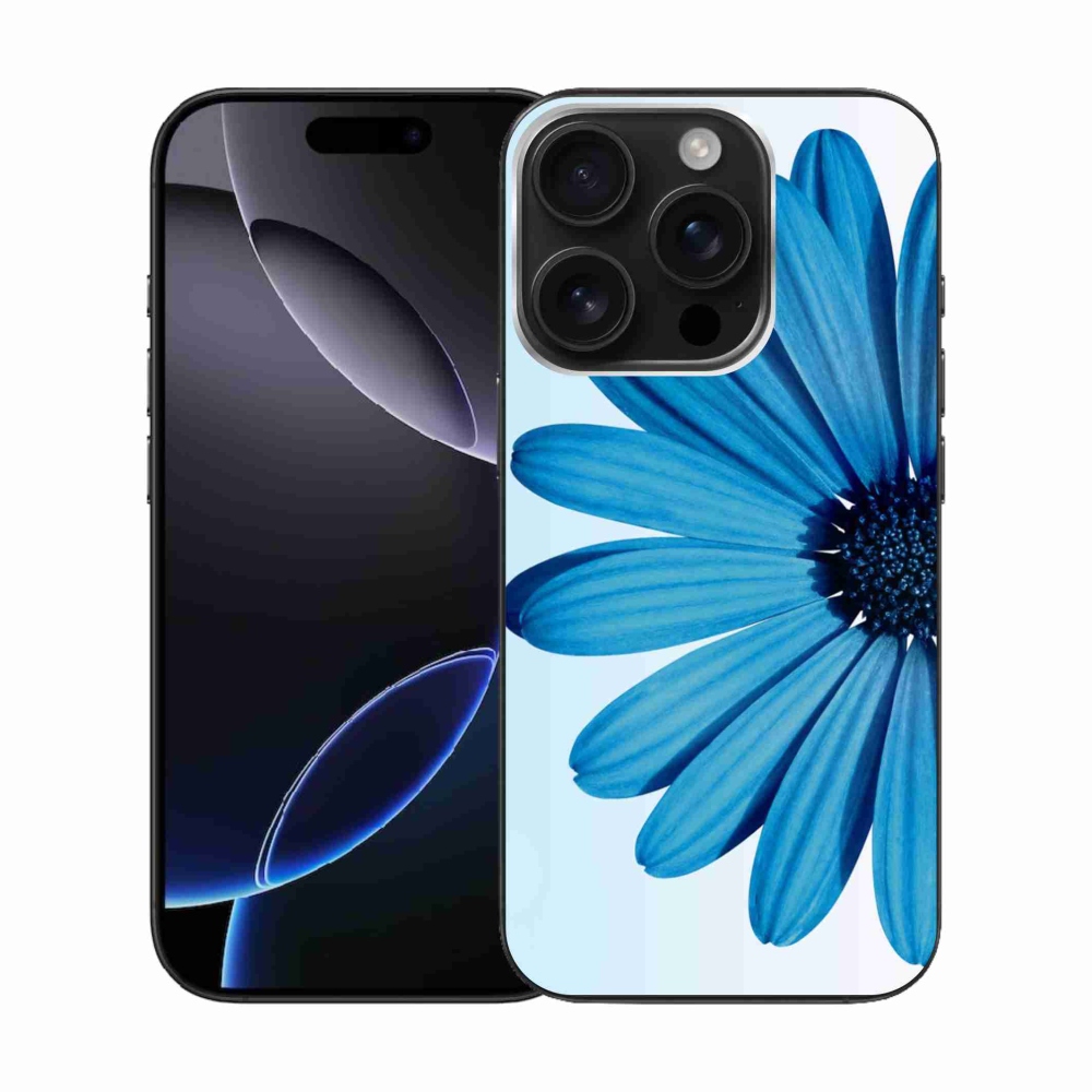 Gél tok mmCase iPhone 16 Pro készülékhez - kék százszorszép