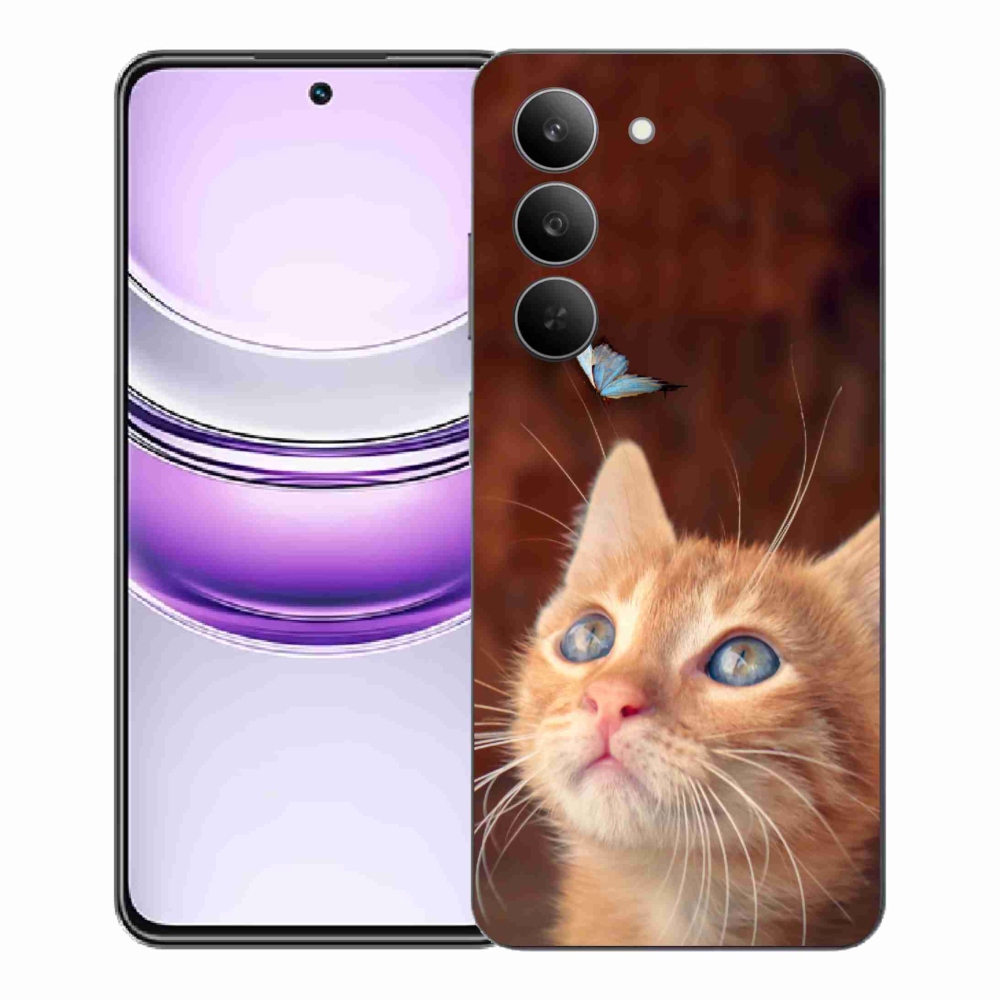 Gél borító mmCase a Realme 14x 5G készülékhez - pillangó és cica