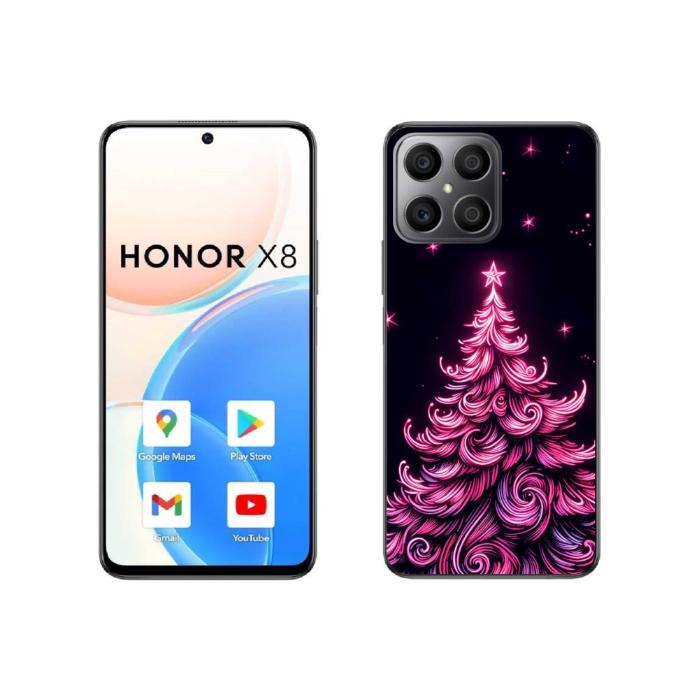 Gél borítás mmCase a Honor X8 4G-hez - neon karácsonyfa 2