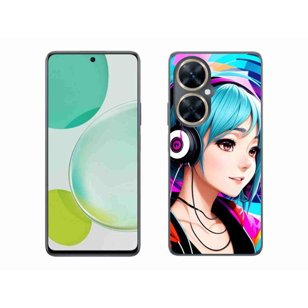 Gél borítás mmCase a Huawei Nova 11i - lány fejhallgatóval
