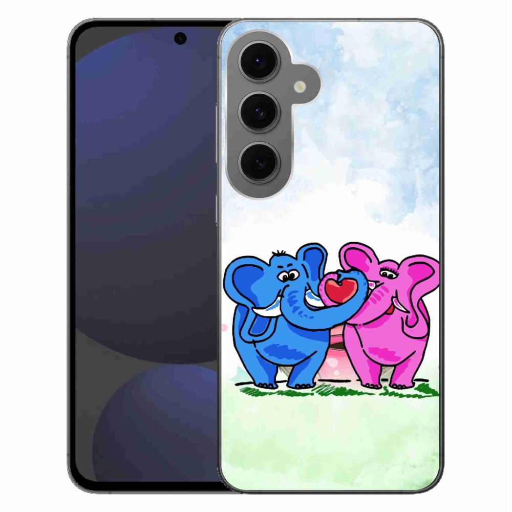 Gél borítás mmCase Samsung Galaxy S24 FE - szerelmes elefántok