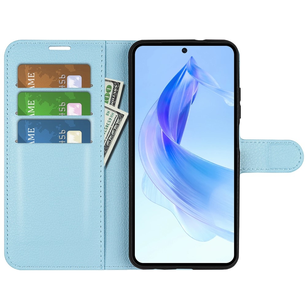 Litchi könyvtáska a Honor 90 Lite-hoz - kék