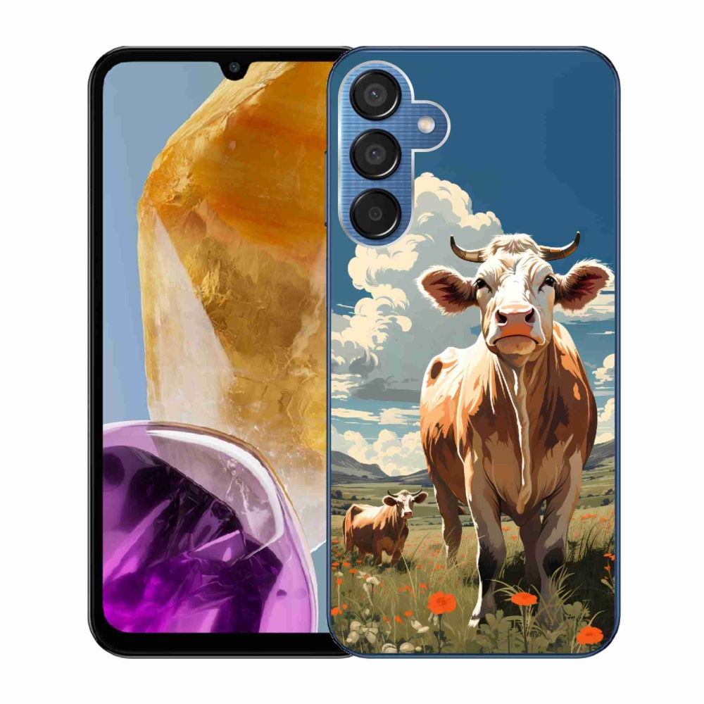 Zselés borítás mmCase Samsung Galaxy M15 5G - tehenek a réten