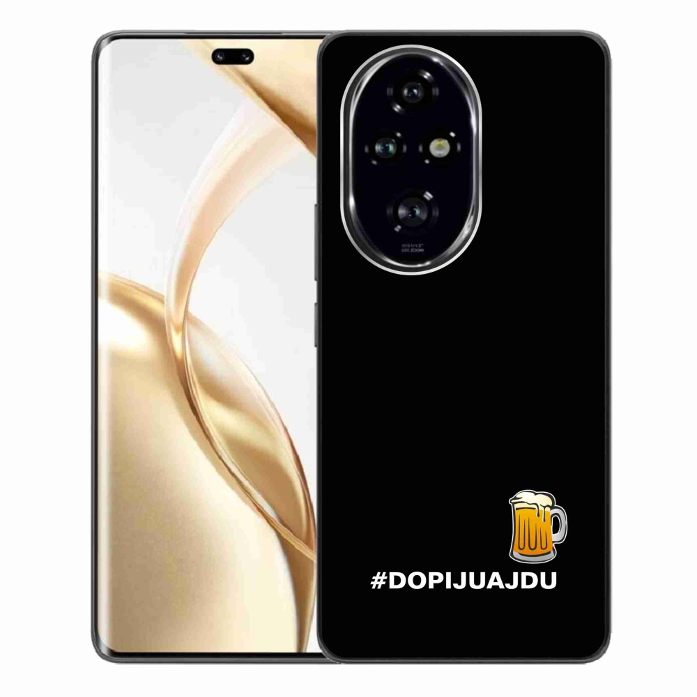 Gél borító mmCase a Honor 200 Pro 5G számára - sör motívum 1 fekete háttér