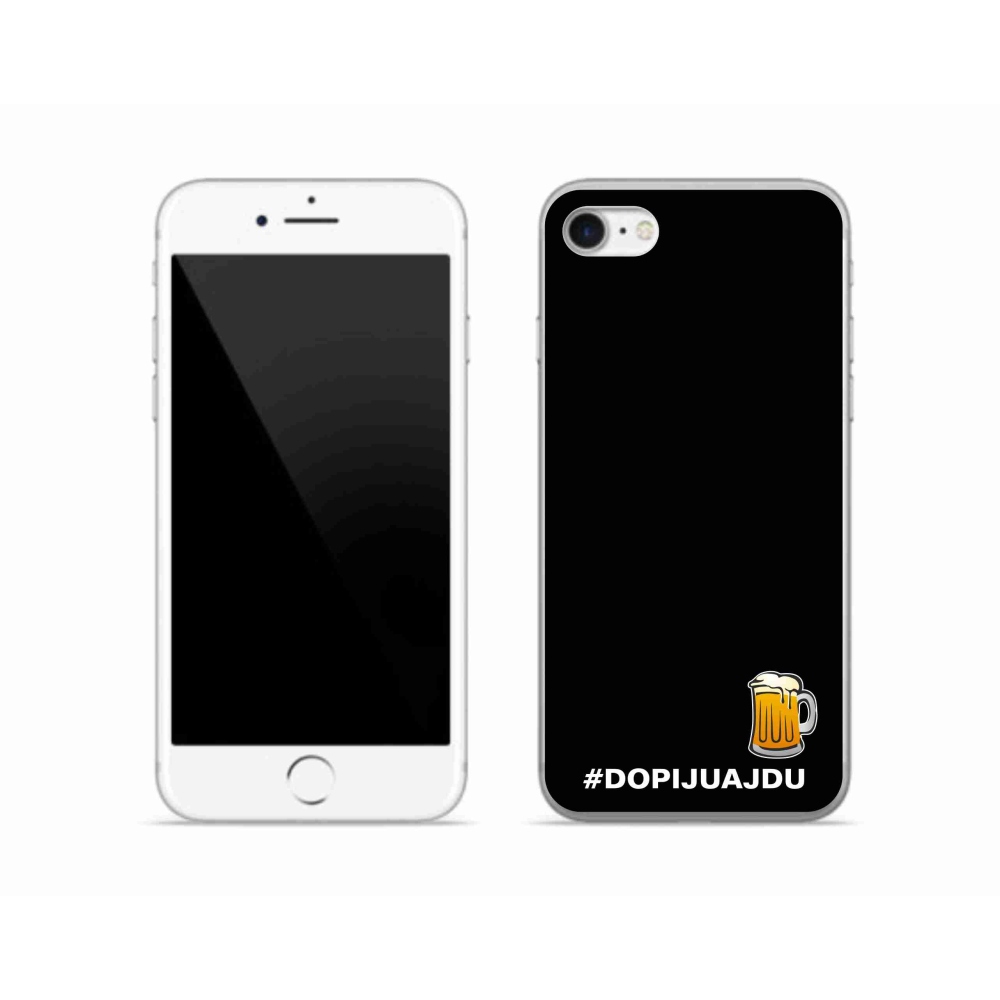 Gél borítás mmCase iPhone SE (2020) - sör motívum 1 fekete háttér