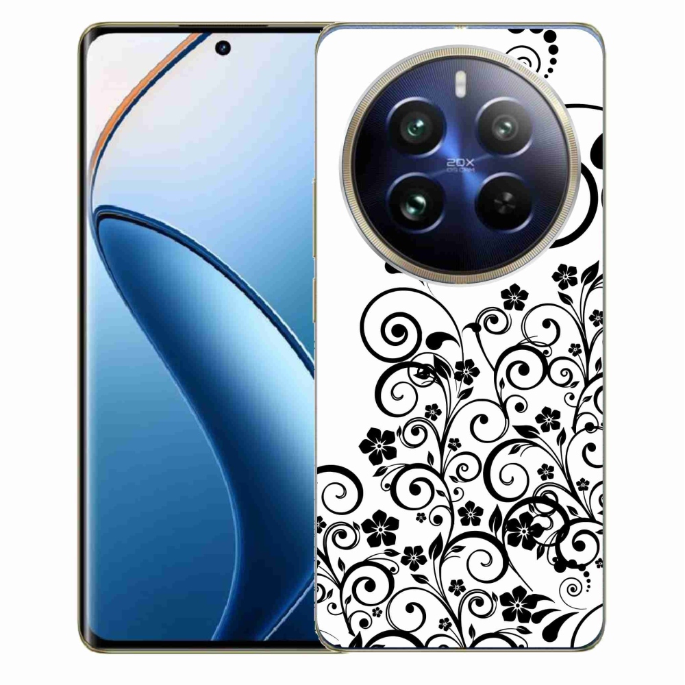 Zselés borítás mmCase a Realme 12 Pro 5G/12 Pro+ 5G modellhez - fekete és fehér virágminták