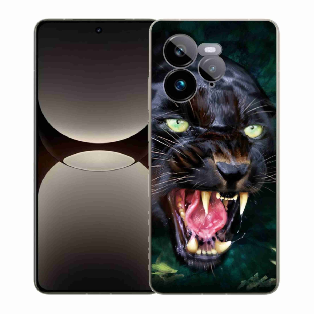 Gél borítás mmCase a Realme GT 7 Pro 5G számára - dühös fekete párduc