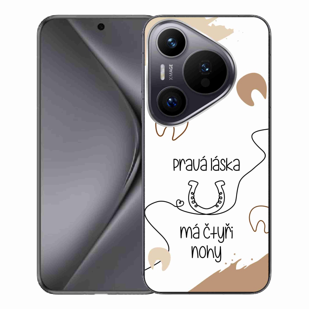 Gél borító mmCase a Huawei Pura 70 Pro készülékhez - ló motívum fehér háttérrel