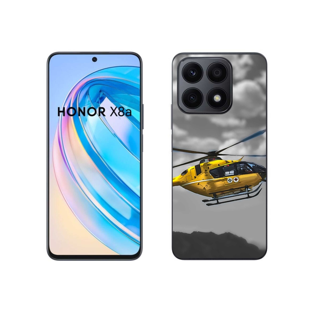 Zselés borítás mmCase a Honor X8a számára - sárga helikopter
