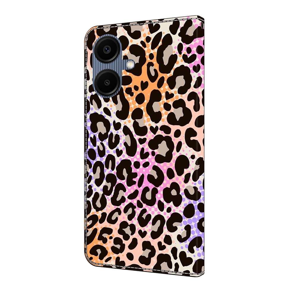 Sima könyves tok Samsung Galaxy A07 4G készülékhez - leopárd mintával