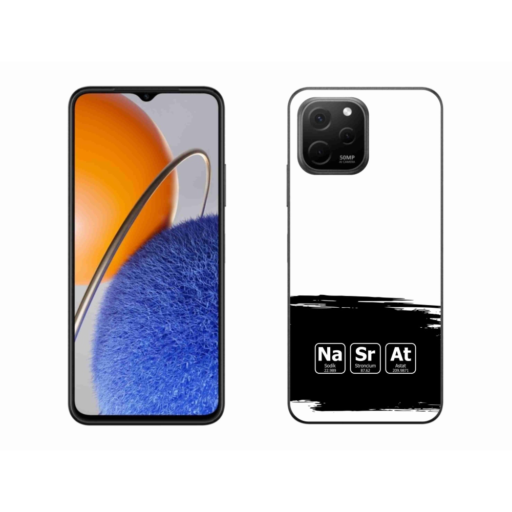 Gél borító mmCase a Huawei Nova Y61 - kémiai elemek fekete és fehér háttérrel