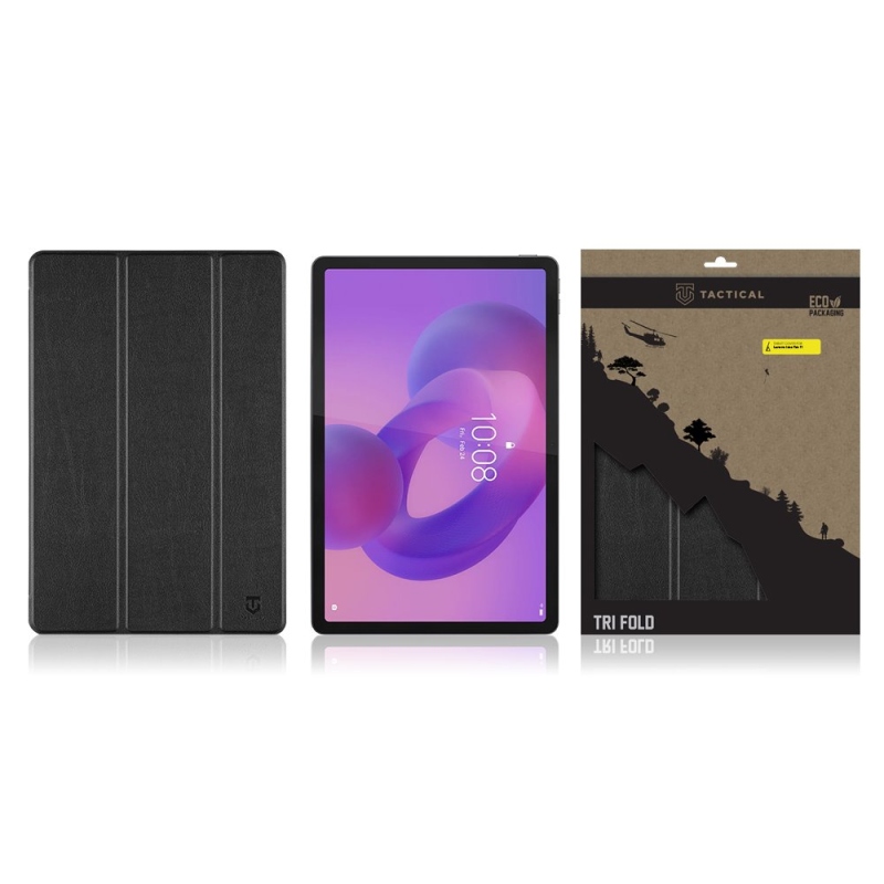 Taktikai Book Tri Fold Case for Lenovo Idea Tab 11 fekete