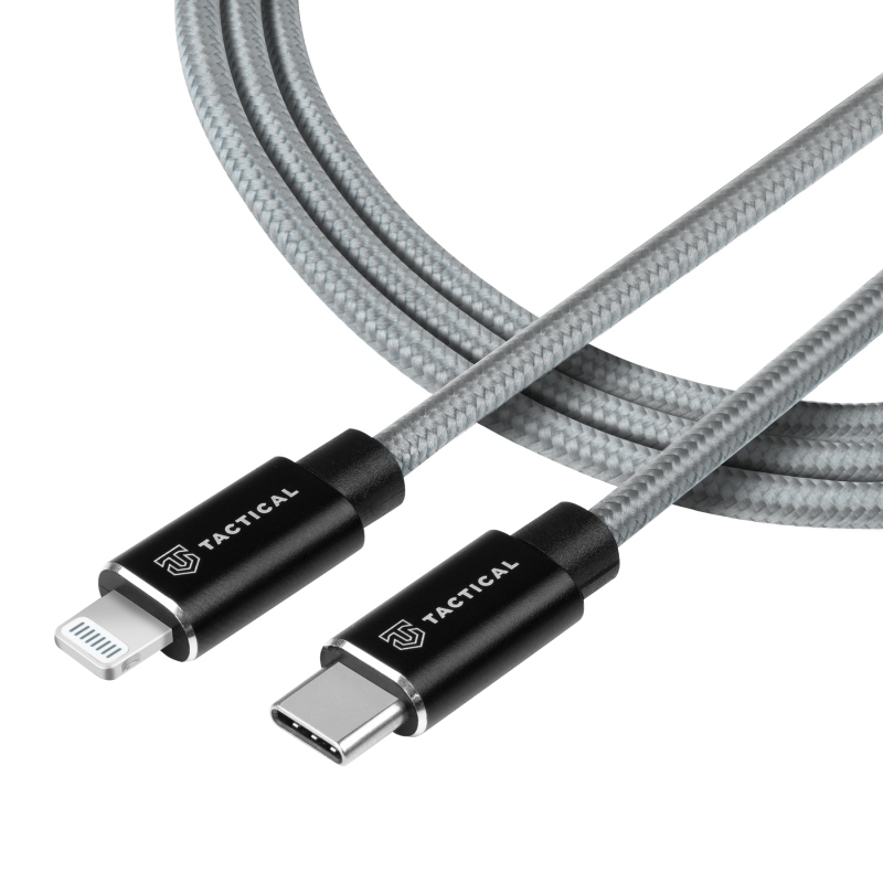 Taktikai gyors kötél Aramid kábel USB-C / Villám MFi 1m szürke