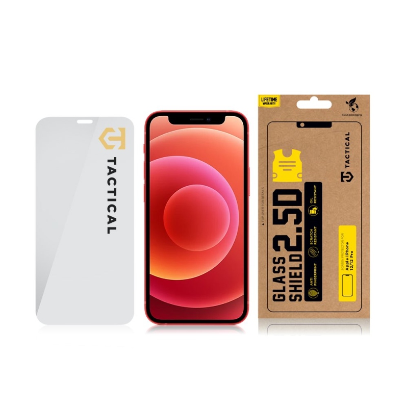 Taktikai üvegpajzs 2.5D üveg Apple iPhone 12/12 Pro átlátszó