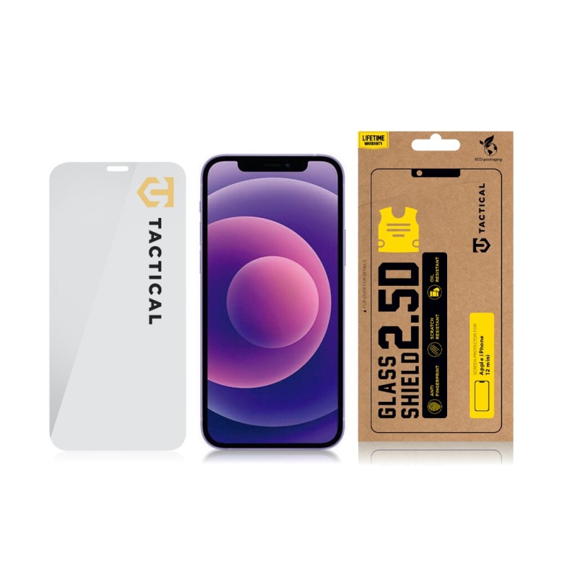Taktikai üvegpajzs 2.5D üveg Apple iPhone 12 Mini készülékhez Tiszta