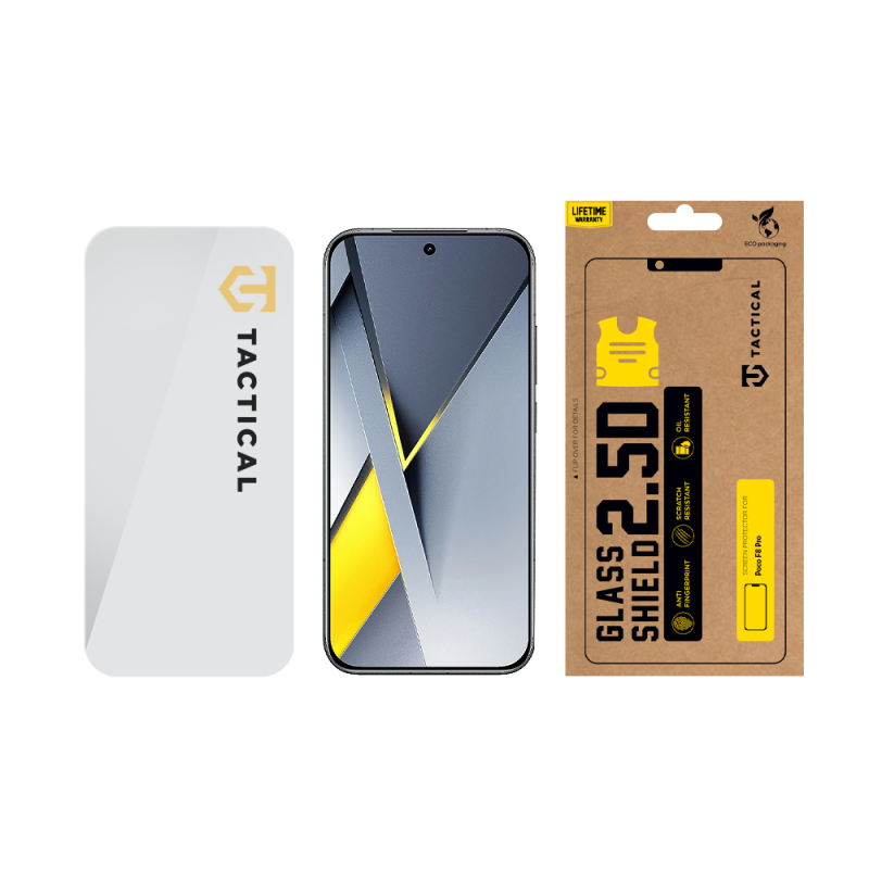 Taktikai üvegpajzs 2.5D üveg a Poco F8 Pro számára Tiszta