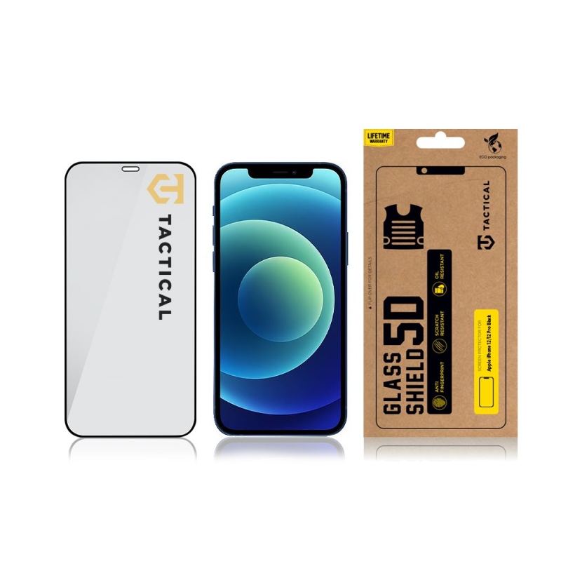 Tactical Glass Shield 5D üveg az Apple iPhone 12/12 Pro készülékhez Fekete