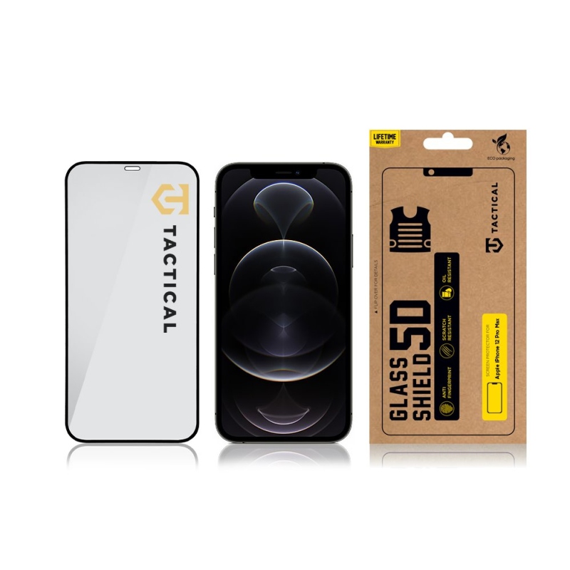 Tactical Glass Shield 5D üveg az Apple iPhone 12 Pro Max készülékhez Fekete
