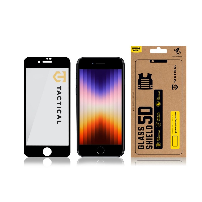 Tactical Glass Shield 5D üveg Apple iPhone 7/8/SE2020/SE2022 készülékhez Fekete