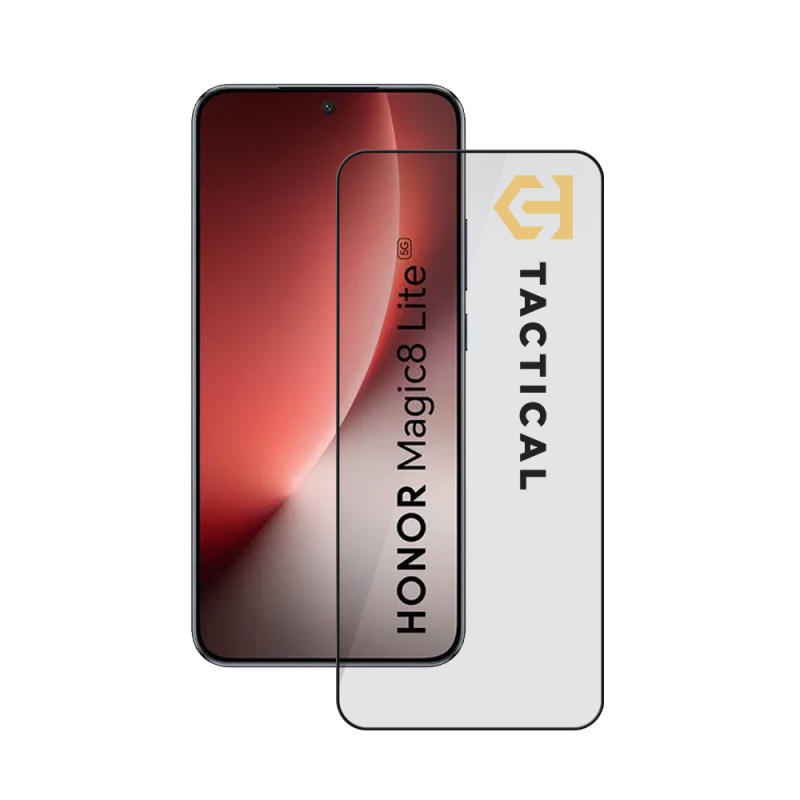 Taktikai üvegpajzs 5D üveg a Honor Magic8 Lite fekete készülékhez