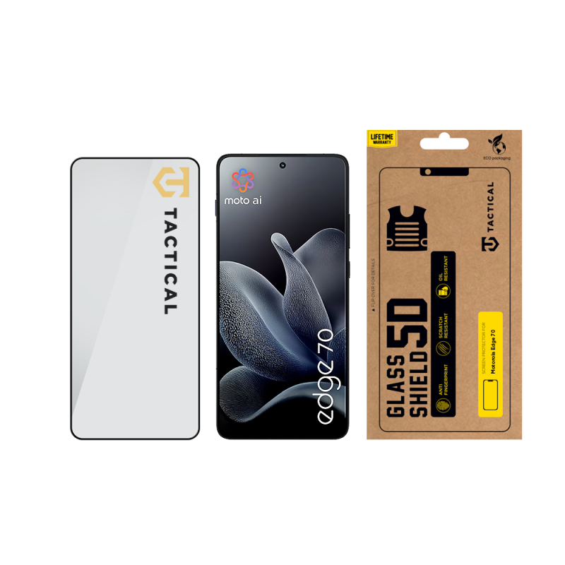 Tactical Glass Shield 5D üveg a Motorola Edge 70 fekete készülékhez