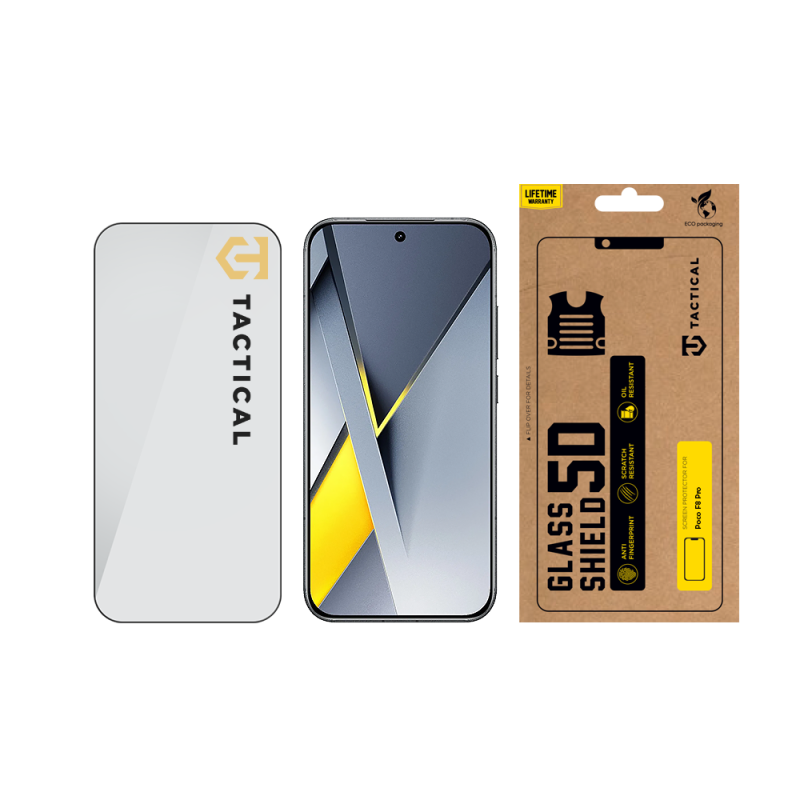 Taktikai üvegpajzs 5D üveg a Poco F8 Pro Feketéhez