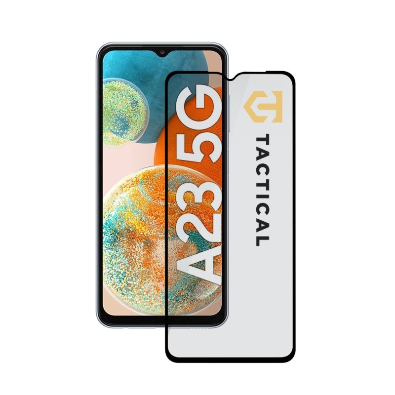 Taktikai üvegpajzs 5D üveg a Samsung Galaxy A23 5G Fekete számára
