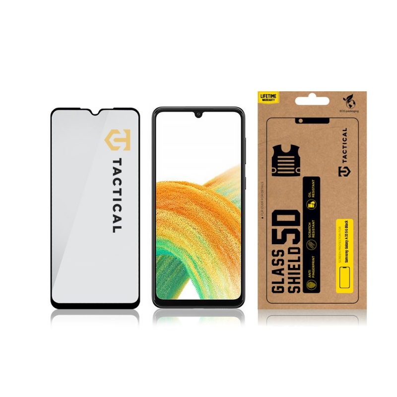 Taktikai üvegpajzs 5D üveg a Samsung Galaxy A33 5G Fekete számára