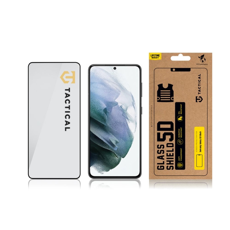 Taktikai üvegpajzs 5D üveg Samsung Galaxy S21 Fekete