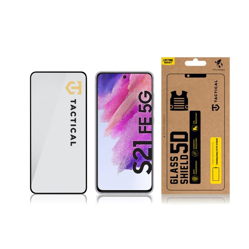 Taktikai üvegpajzs 5D üveg Samsung Galaxy S21 FE 5G Fekete