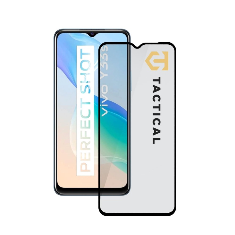 Taktikai üvegpajzs 5D üveg a Vivo Y33s/Y21/Y21s Fekete készülékhez