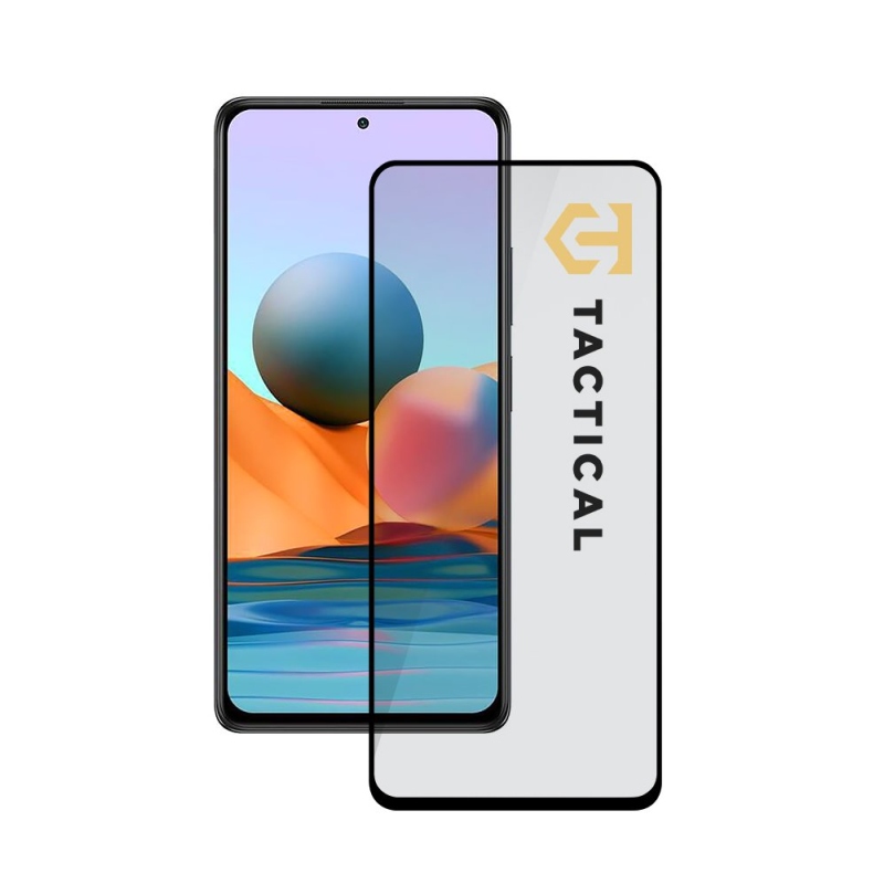 Taktikai üvegpajzs 5D üveg a Xiaomi Redmi Note 10 Pro/10 Pro Max-hoz Fekete