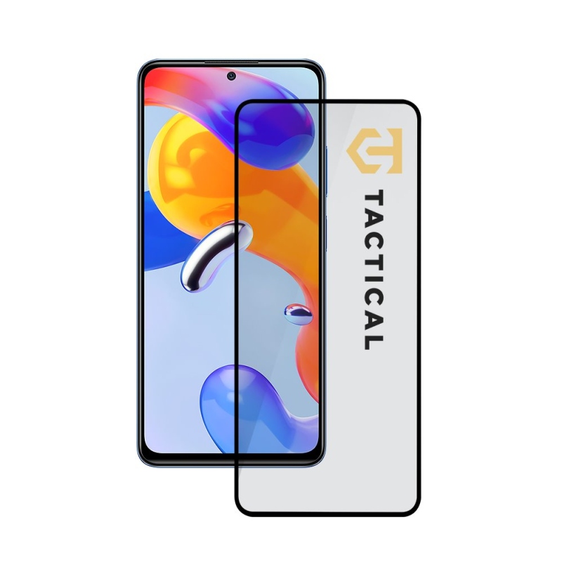 Taktikai üvegpajzs 5D üveg a Xiaomi Redmi Note 11/11s fekete színéhez