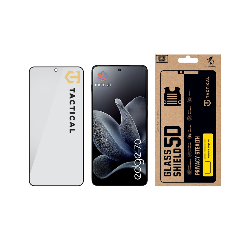 Taktikai üvegpajzs Privacy Stealth 5D üveg a Motorola Edge 70-hez Fekete