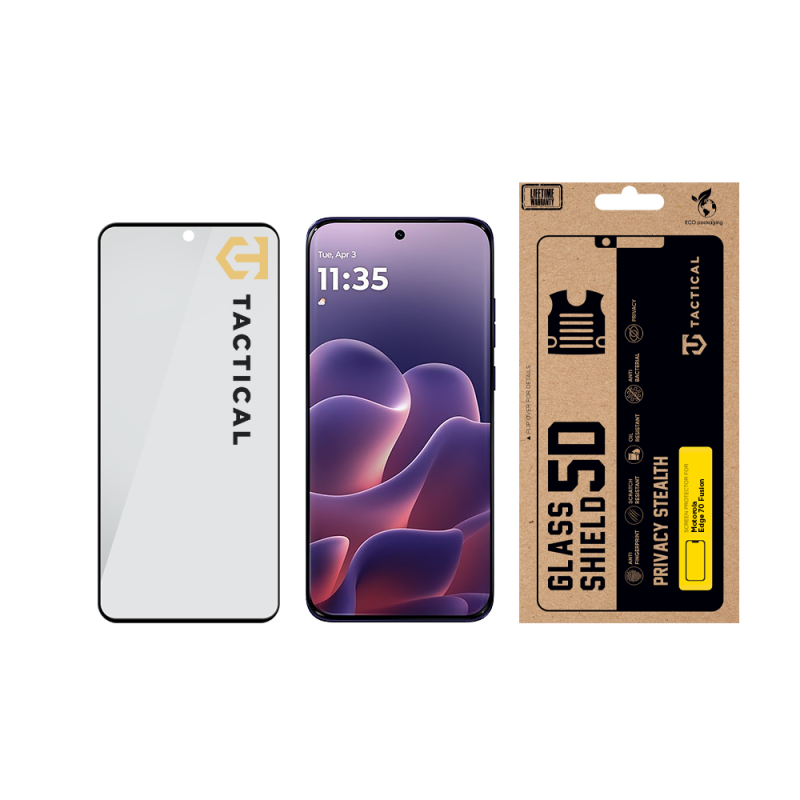 Taktikai üvegpajzs Privacy Stealth 5D üveg a Motorola Edge 70 Fusion fekete verziójához