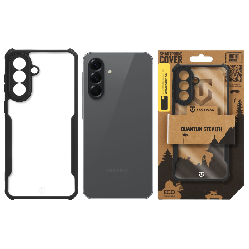 Tactical Quantum Stealth Cover for Samsung Galaxy A57 Clear/Black (átlátszó/fekete)