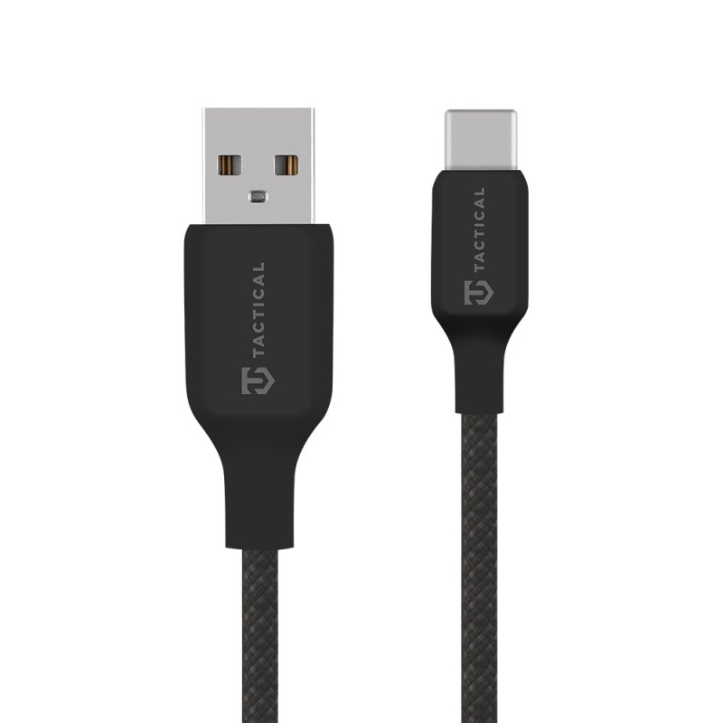 Taktikai varrásszálas kábel USB-A/USB-C 0,3 m, fekete