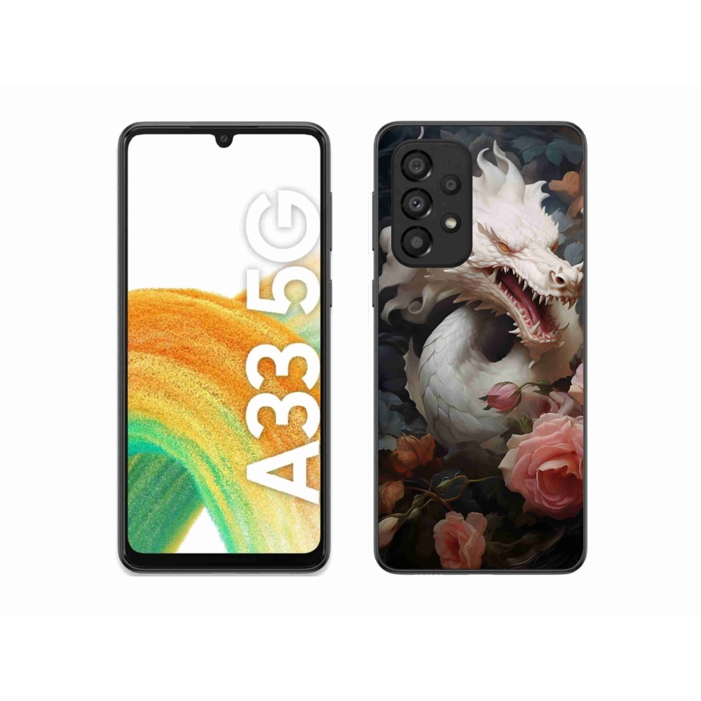 Gél védőhuzat mmCase Samsung Galaxy A33 5G - fehér sárkányhoz