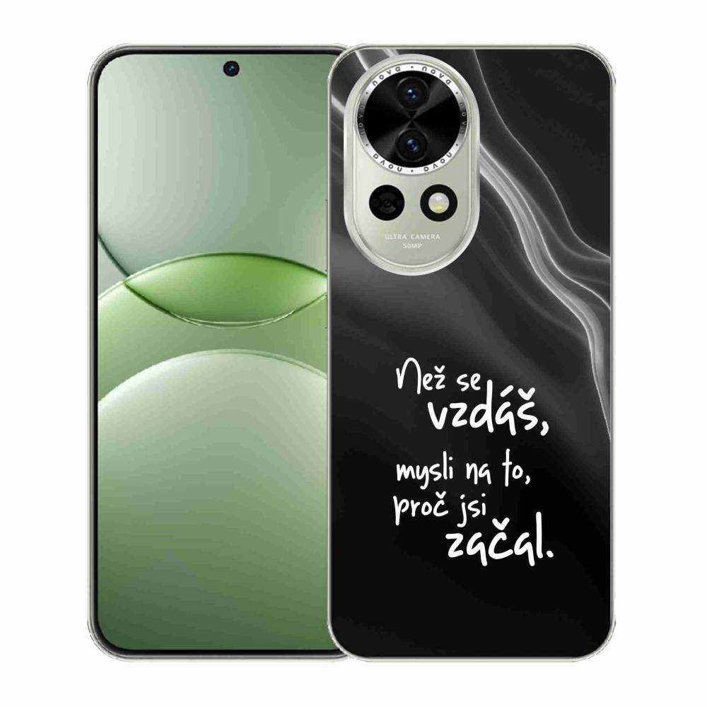 Gél borítás mmCase a Huawei Nova 13 5G - idézet 2 fekete háttérrel