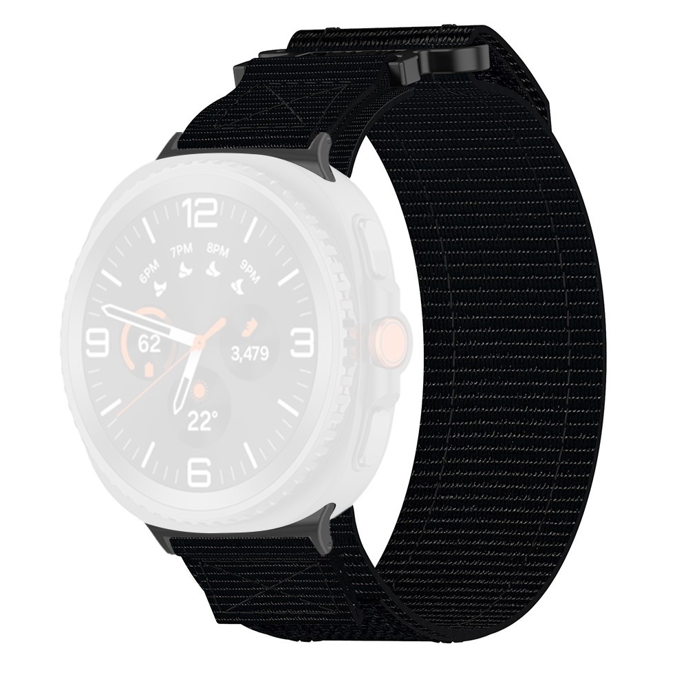 Nylon szíj a Samsung Galaxy Watch8 Classic 46 mm-es/Watch8 44 mm-es/40 mm-es modellekhez – fekete