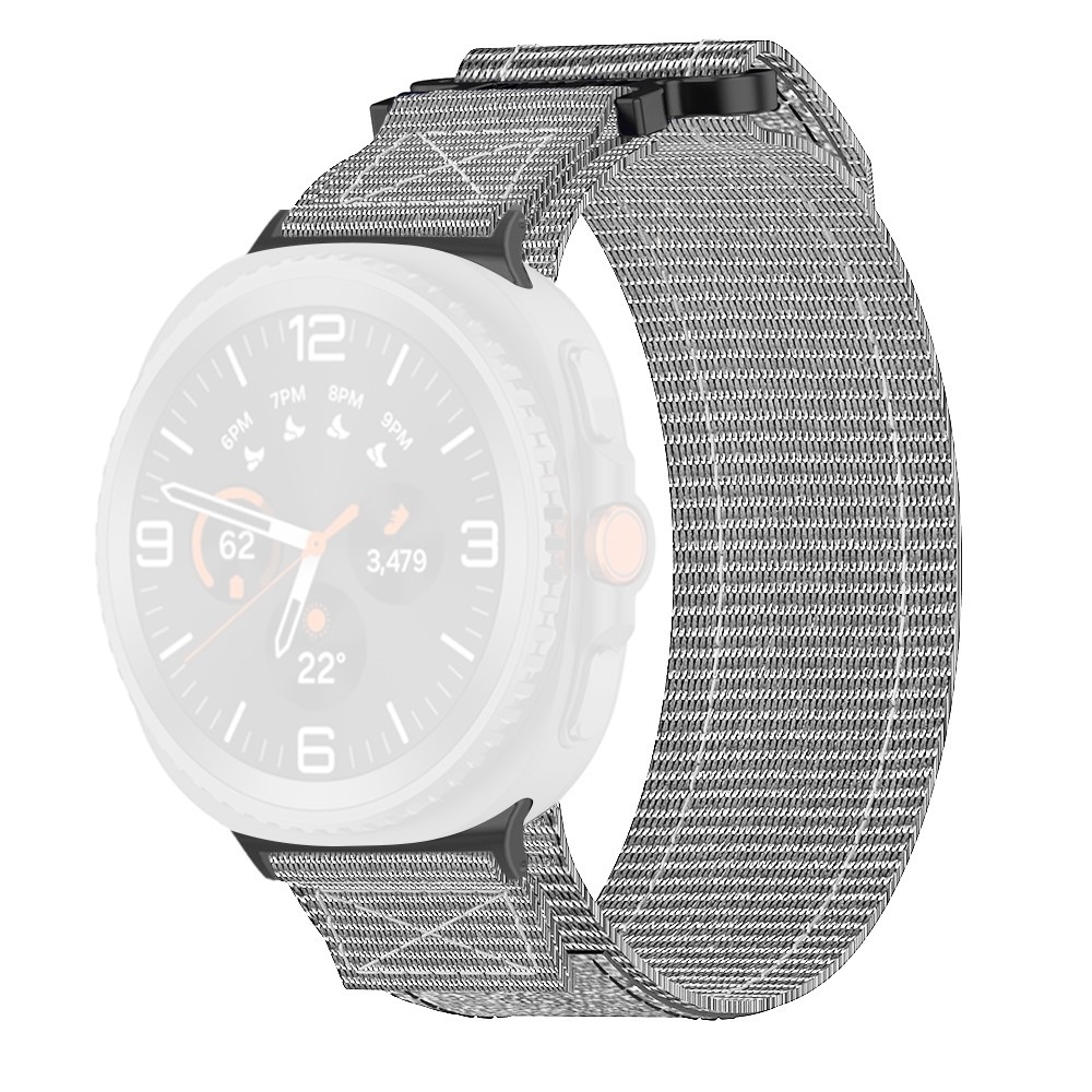 Nylon szíj a Samsung Galaxy Watch8 Classic 46 mm-es/Watch8 44 mm-es/40 mm-es modellekhez – szürke