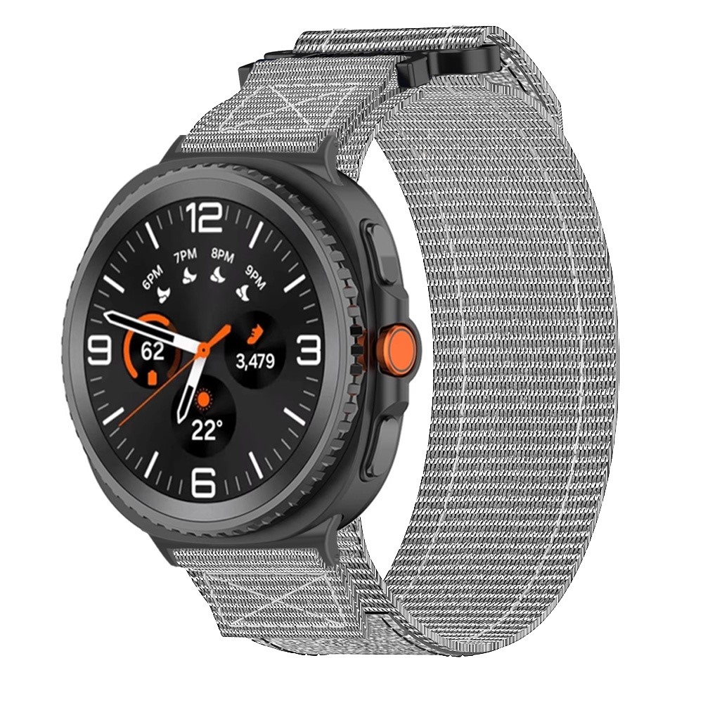 Nylon szíj a Samsung Galaxy Watch8 Classic 46 mm-es/Watch8 44 mm-es/40 mm-es modellekhez – szürke