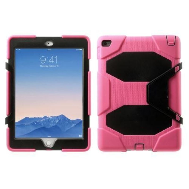 Tarry hibrid tartós tok állvánnyal iPad Air 2 készülékhez - rózsaszín