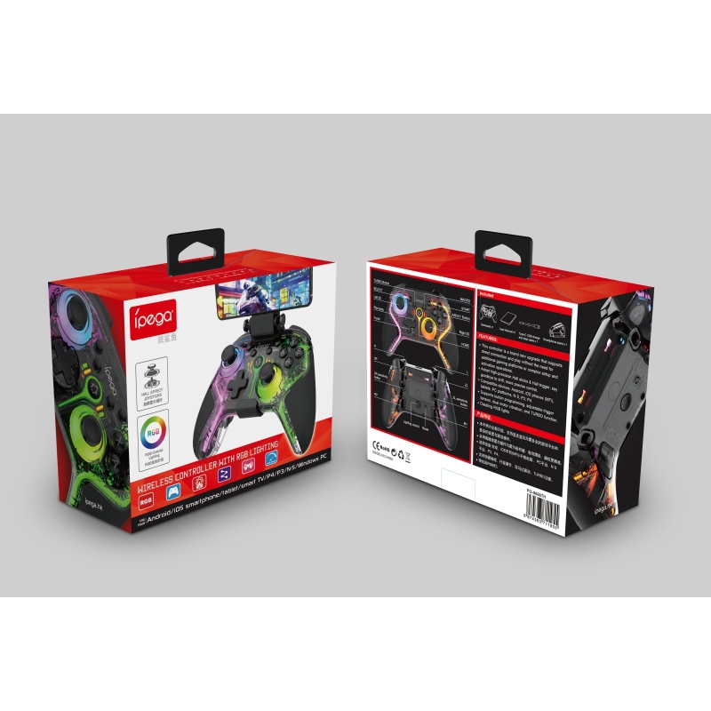 iPega 9666TH Bluetooth RGB Gamepad Android/iOS/PS3/PS4/PC/N-Switch Fekete